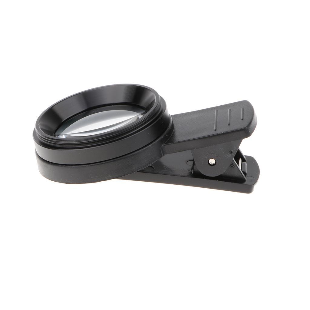 Clip-on 12X Zoom Telescope Camera Telephoto Lens and Wide Angle Lens black