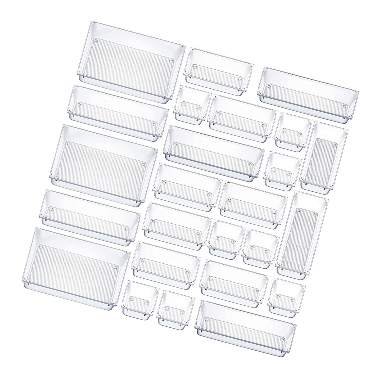 Drawer Organizer with Non Slip Silicone Pads Drawer Organizers Set for Kitchen Utensils