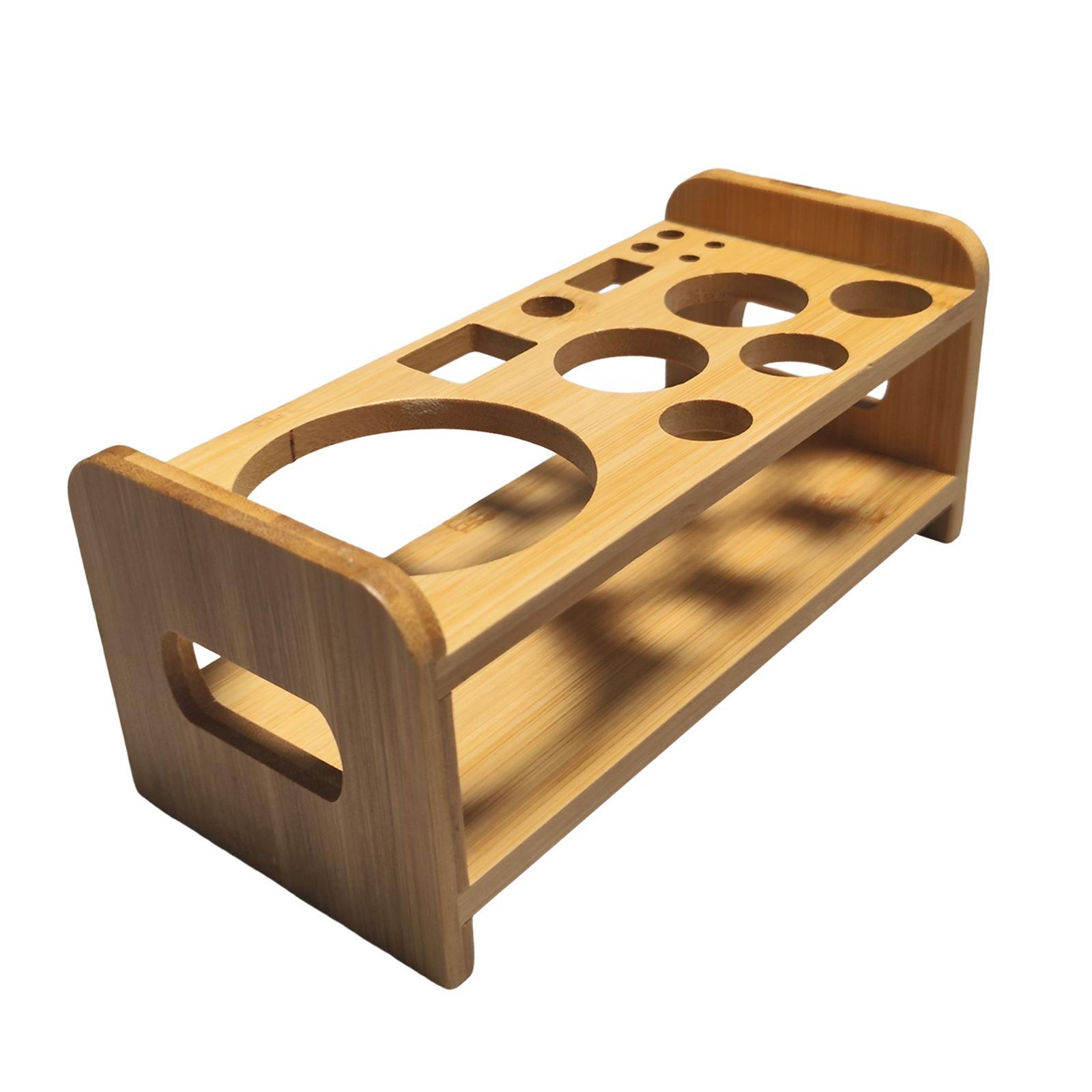 Cocktail Shaker Wooden Rack Stable for Beginners Vintage Stand with 13 Holes