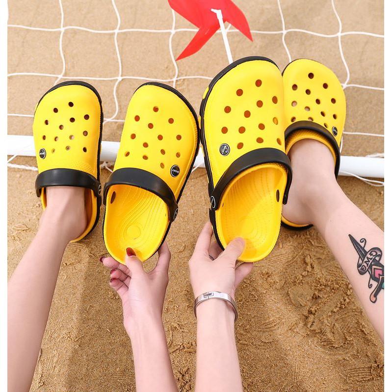 Dép Cross Unisex ️FREESHIP️ Dép sục nhựa cá độn đế đi mưa siêu nhẹ dép lỗ đi trong nhà cho cặp đôi nam nữ 4 màu