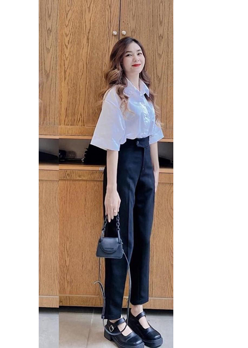 Set Áo Sơ Mi Và Quần Tây Lưng Thun Thời Trang