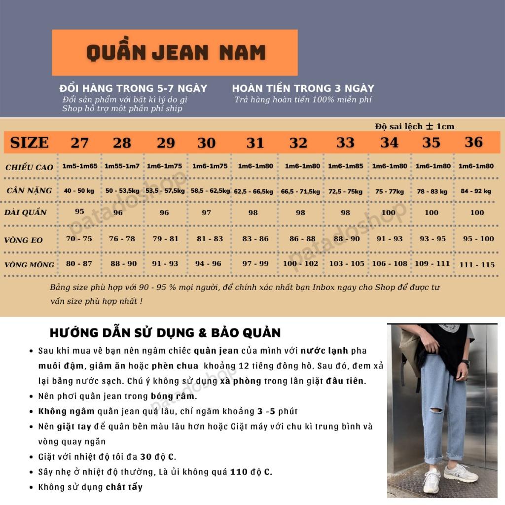 Quần jean baggy nam đen xanh rách gấu rách gối style hàn quốc 2022