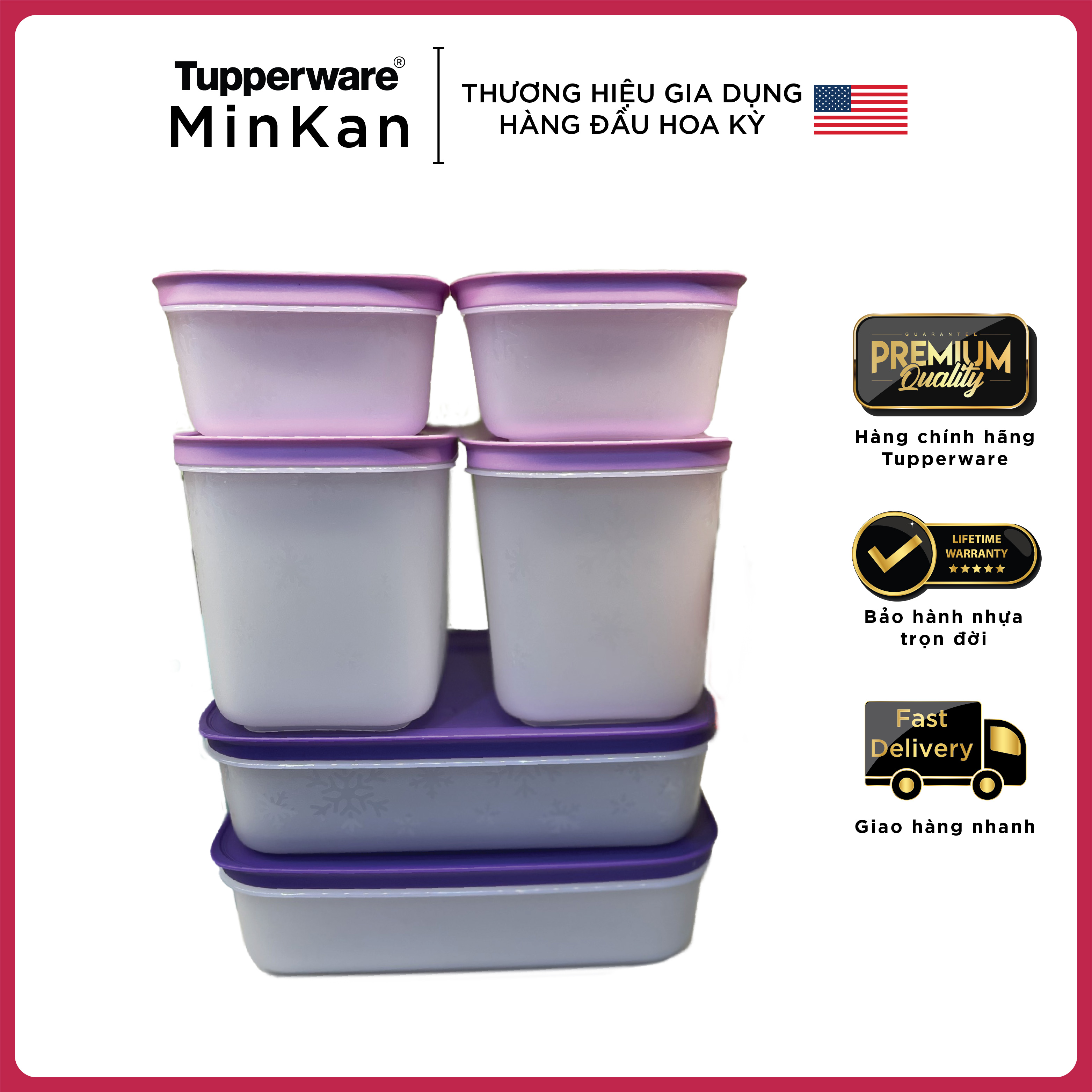 Bộ hộp trữ đông Tupperware Violet (Set 6)