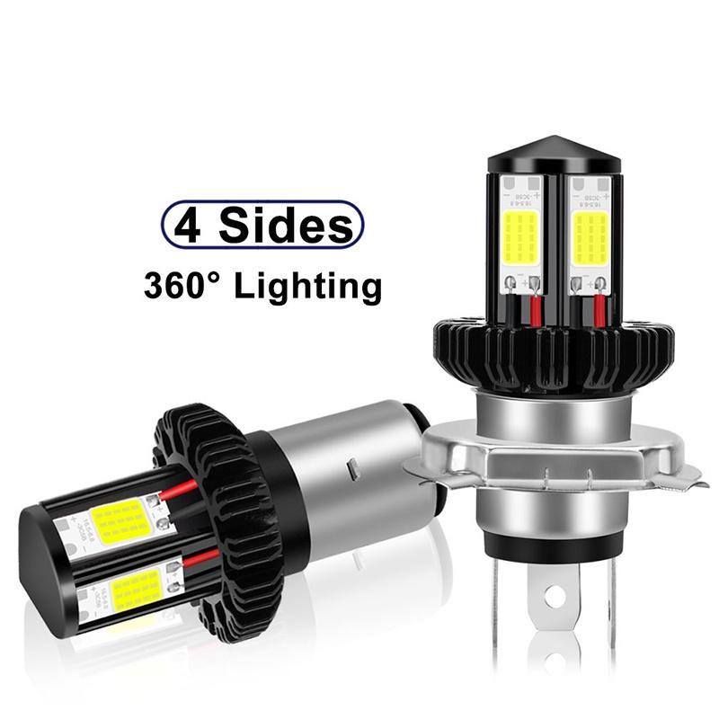 BA20D H6 H4 LED Bóng đèn pha xe máy Hi Lo chùm 6000K Trắng 12V 1200LM Phụ kiện xe máy