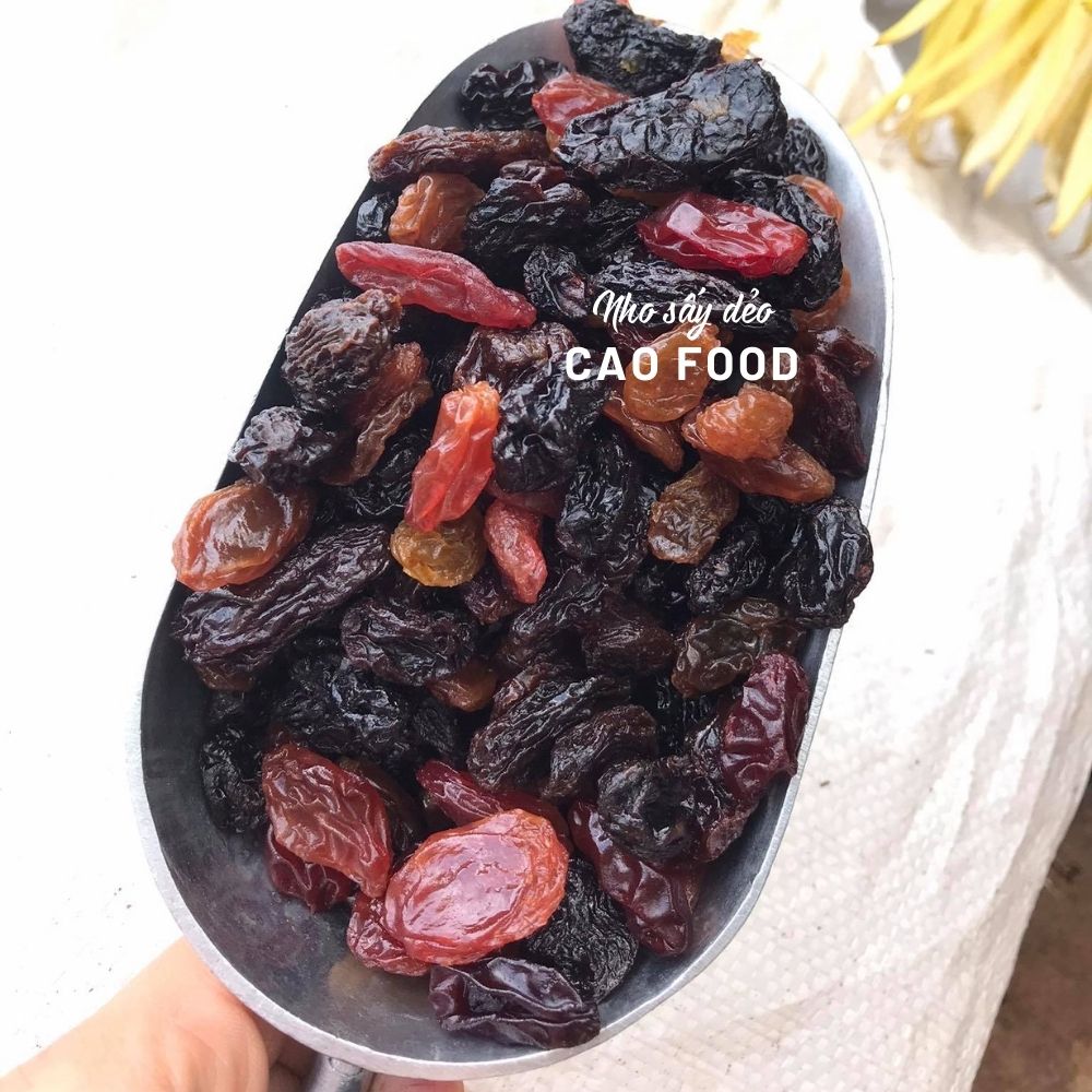 Nho sấy dẻo mixed 3 màu CAO Food từ 100% nho tươi nhập khẩu Mỹ - sấy mọng chua ngọt tự nhiên