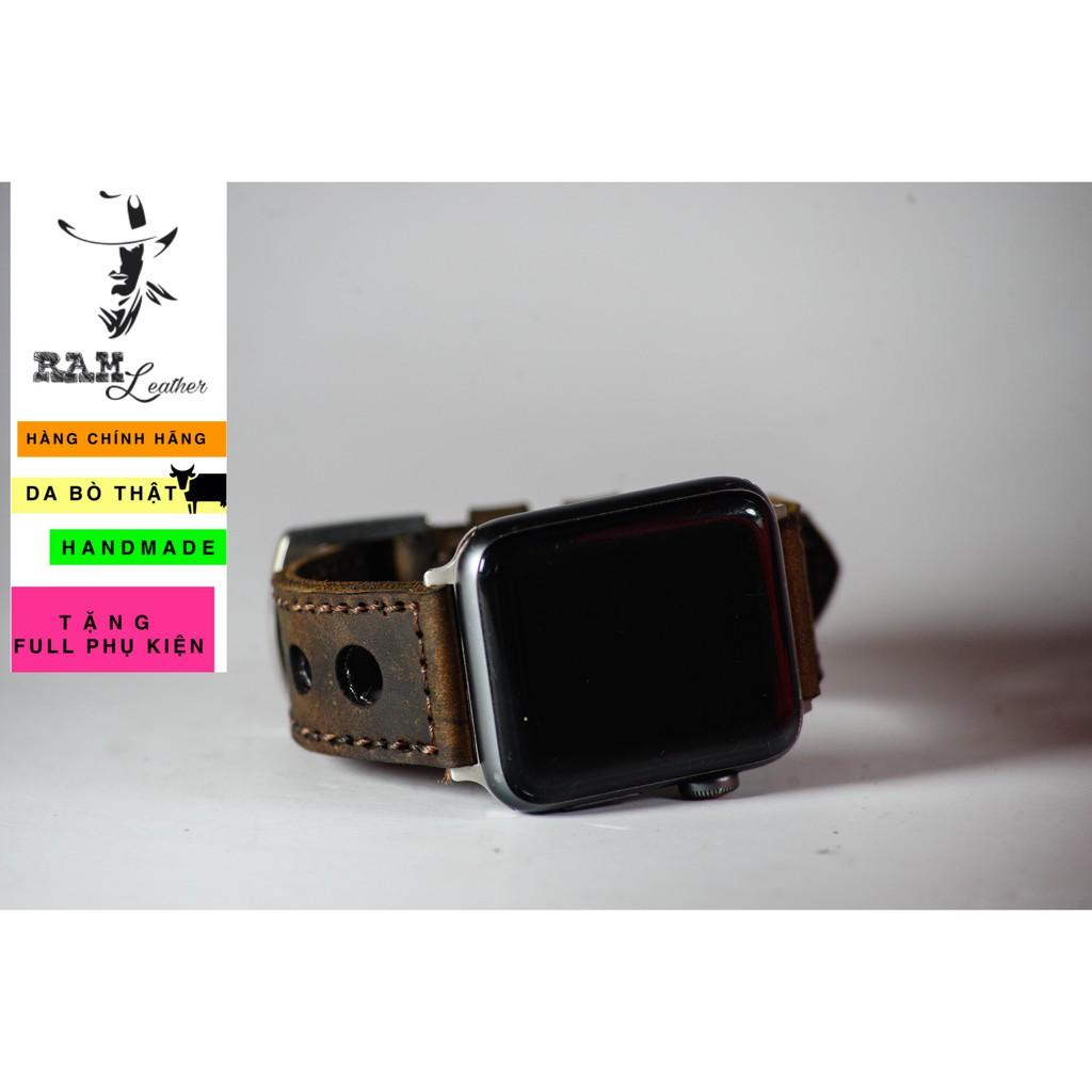 Dây đồng hồ RAM Leather da bò handmade - RAM d1 nâu đất