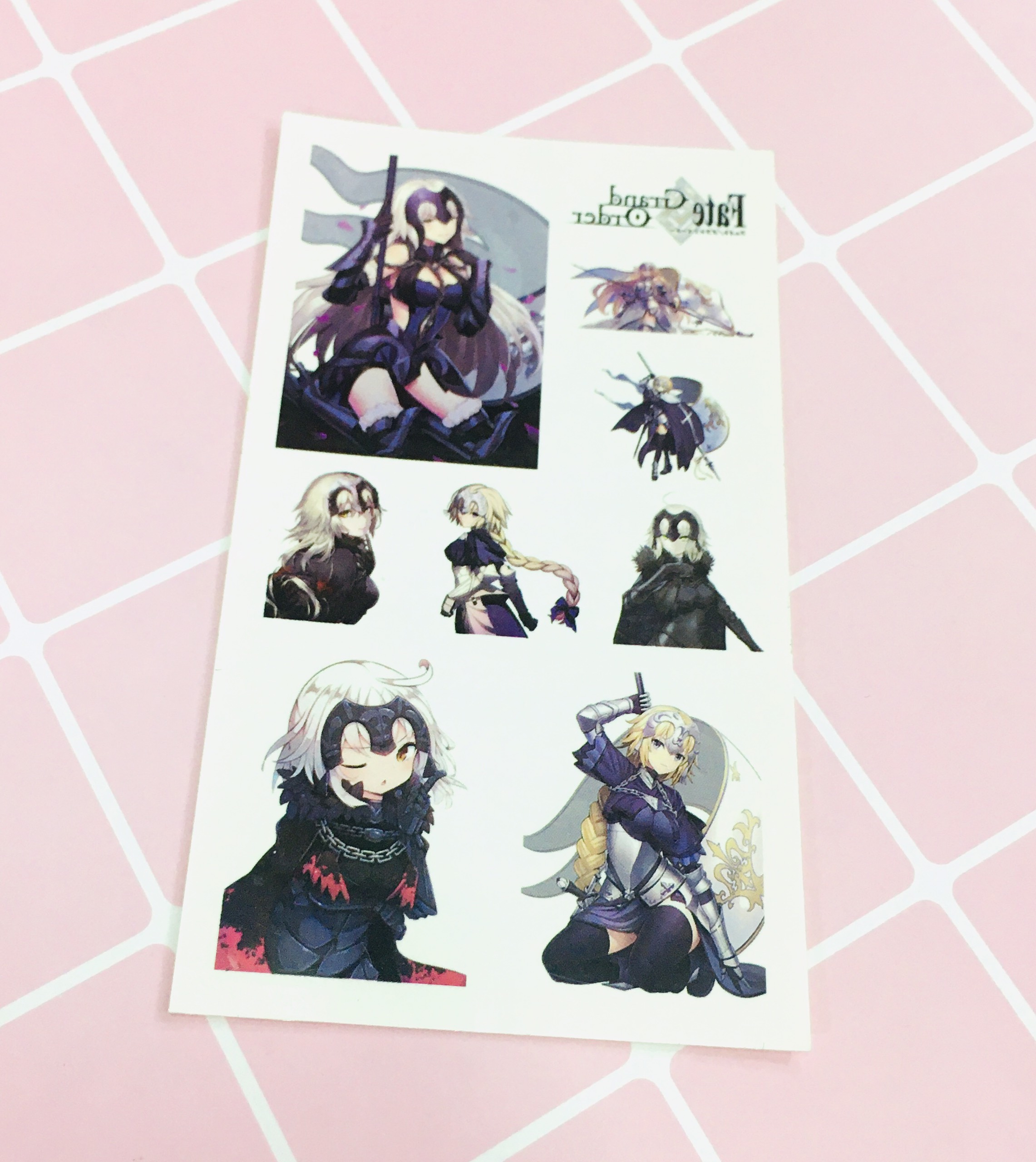 Set 5 Bảng hình xăm Fate/stay night Sticker Tattoo