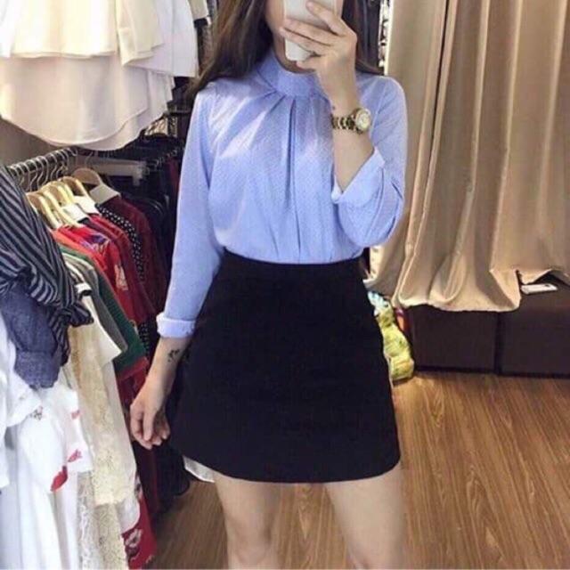 Chân váy chữ A khóa giọt lệ có quần trong chất không nhăn không xù thời trang Banamo Fashion chân váy A 501/5341