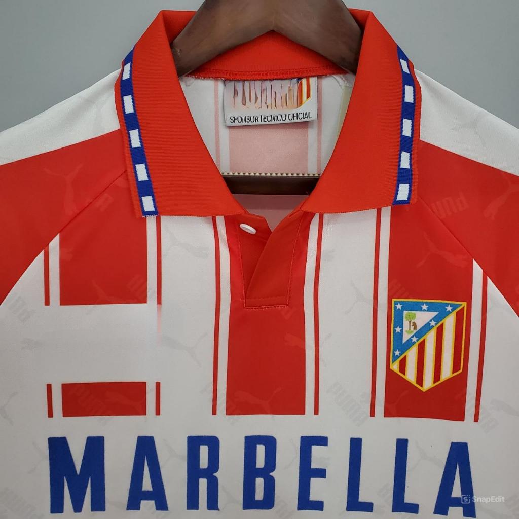 Áo Bóng Đá Retro Atletico Madrid 1994/1995 - Sân Nhà bản cao cấp vải Cotton Polyester