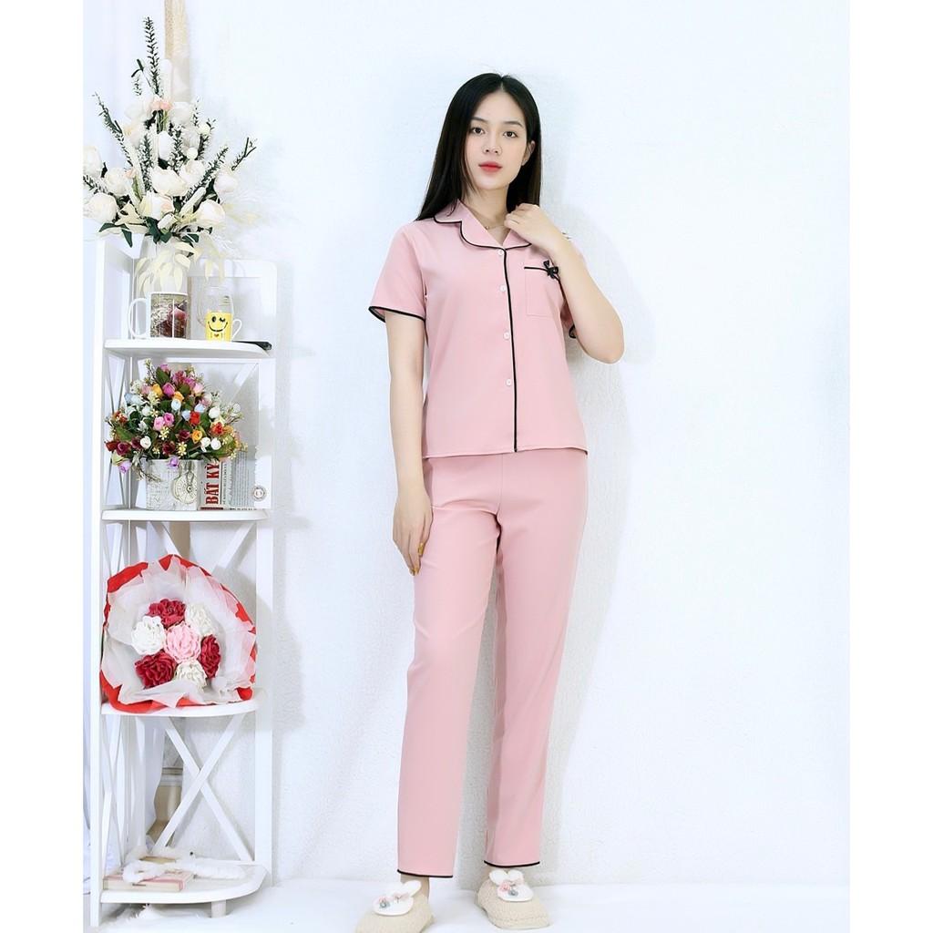 Bộ đồ bộ Pijama màu HỒNG tay ngắn quần dài siêu lụa - Thoải Mái Nhẹ Nhàng