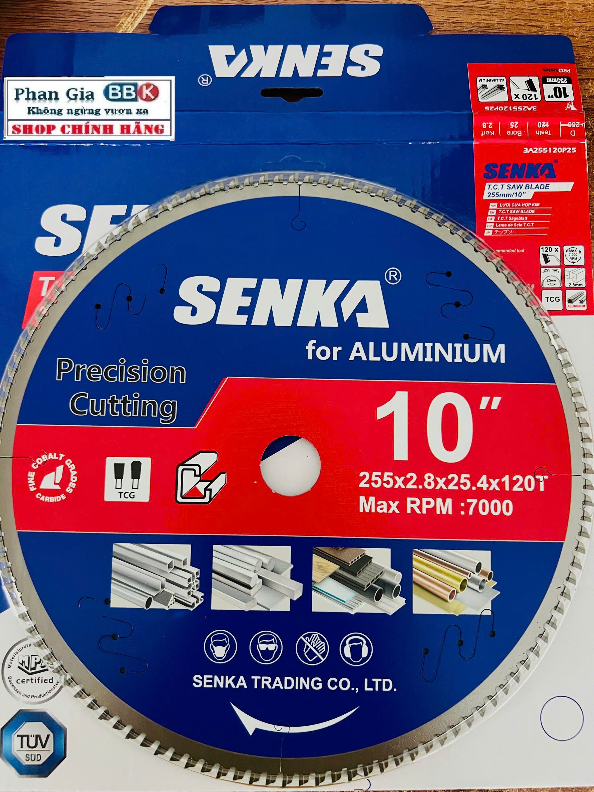 Lưỡi cắt nhôm hợp kim SENKA 255 - 305 120 răng Made in Germany - Hàng chính hãng