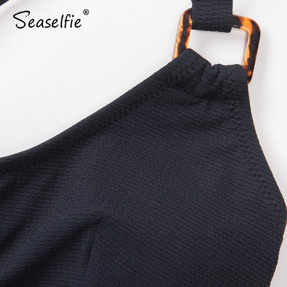 SEASELFIE Đen Xe Tăng Low Waist Bikini Bộ Đồ Bơi Nữ Cao Cấp Gợi Cảm Cắt Hai Mảnh Áo Tắm 2021 Mới Đồ Bơi Đi Biển