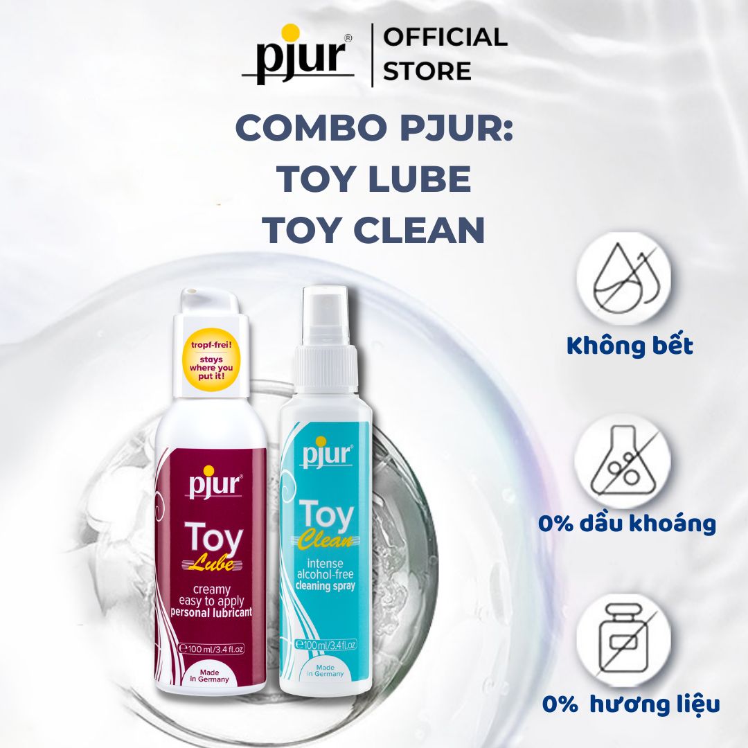 Combo chất bôi trơn Pjur Toy Lube và xịt vệ sinh Pjur Toy Clean làm sạch an toàn không kích ứng thích hơp cho nữ giới