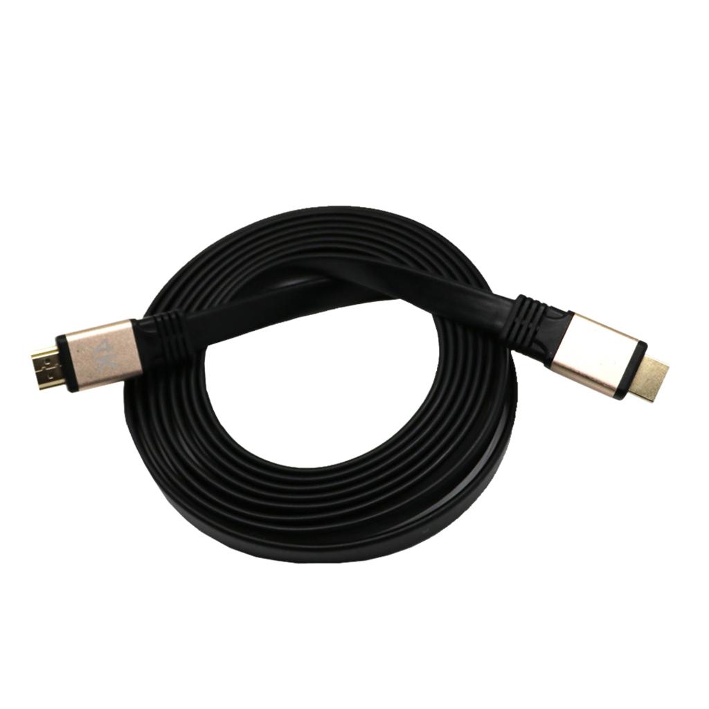 HDMI Cable , HDMI 2.0 Ready - 30AWG Flat Cord - High Speed 18Gbps - Gold Plated Connectors - Ethernet, Audio Return - Video 4K 2160p, HD 1080p, 3D for Xbox PlayStation PS3 PS4 PC Apple TV 1m/1.8m/3m/5m