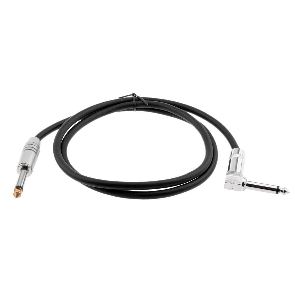 1/4 Inch to 1/4 Inch 6.35mm Jack Straight to Right Angle Cable 0.3meter