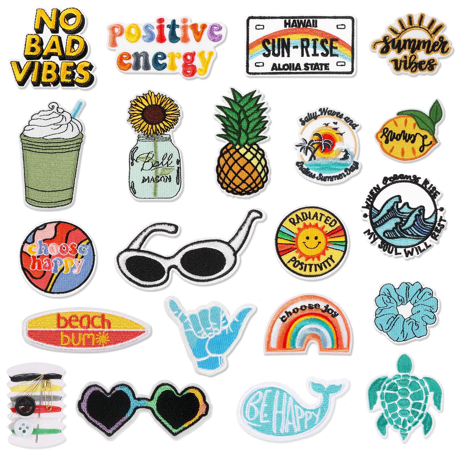 20 miếng Vsco Patches Vintage Iron-On Patches Đính may trên Hippie Thêu Retro Hippie Patch cho T-Shirt Ba lô Quần jean Áo khoác Quần áo Mũ