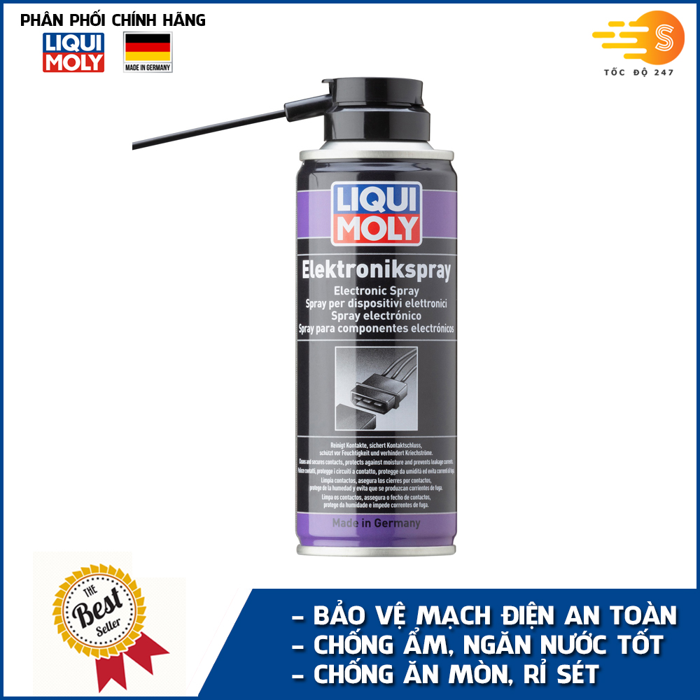 Chai xịt vệ sinh và bảo vệ mạch điện Liqui Moly 3110 - Ngăn nước, chống ăn mòn, chống rỉ sét, chống ẩm, không chứa Silicon, an toàn trên sơn, cao su