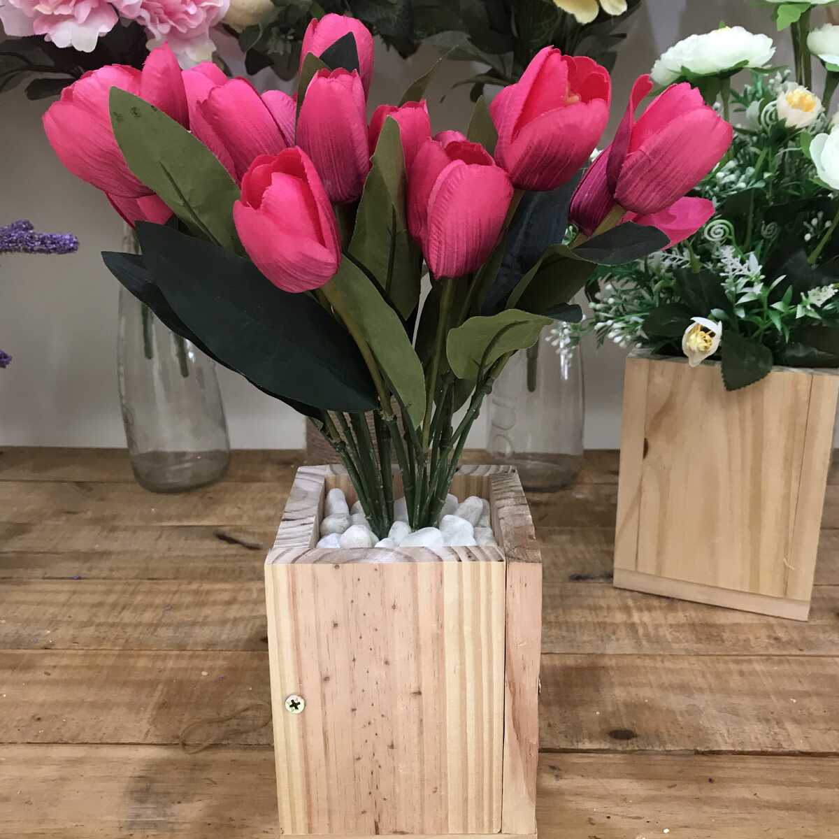 Bình Hoa Giả -  Hoa Tulip  - Hoa Giả Cao Cấp - Hoa Giả Để Bàn