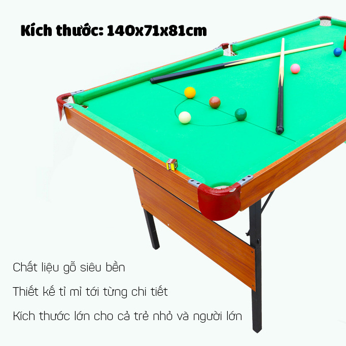 Bàn Bi-A bằng gỗ Table Top Pool Table TTP-140kích thước 140x74x81cm