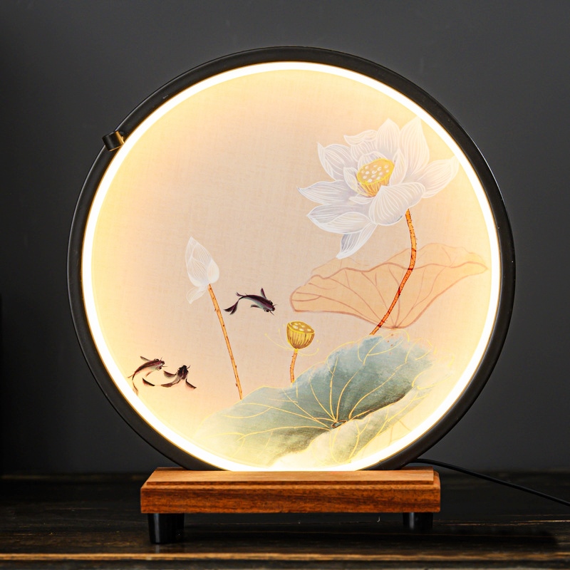 Kệ Đèn Led Trang Trí Tượng Bạch Liên Sen Trắng Tặng Kèm Chuỗi Hạt_ Hàng chính hãng