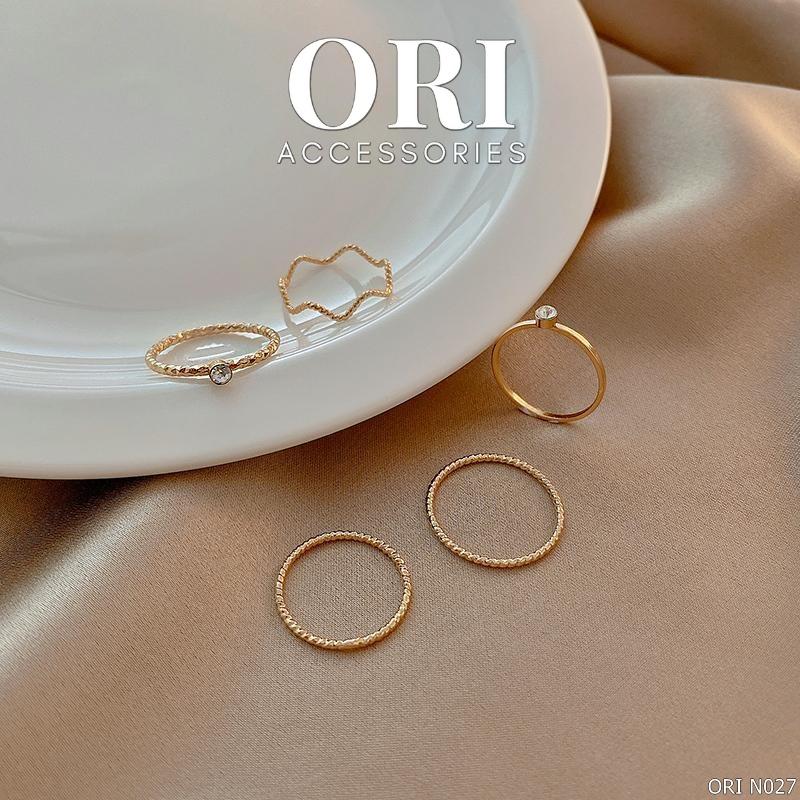 Set 5 nhẫn nữ Orson xinh xắn thời trang ORI ACCESSORIES N027