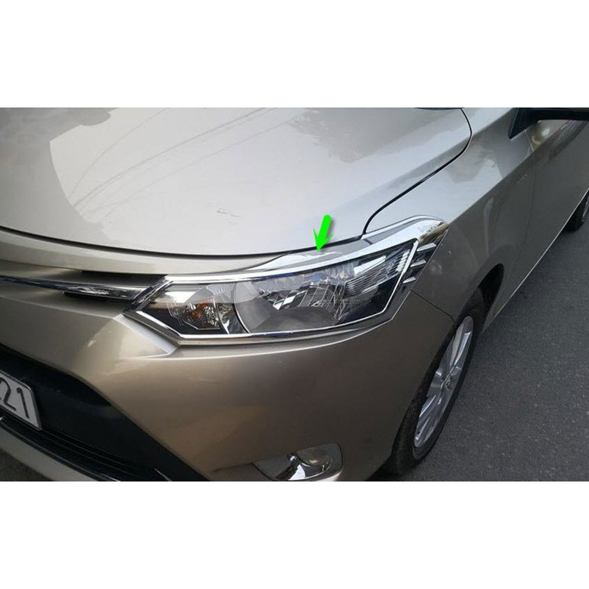 Ốp Viền Đèn Pha, Hậu Mạ Crom Dành Cho Xe Ô Tô Toyota Vios 2013-2017