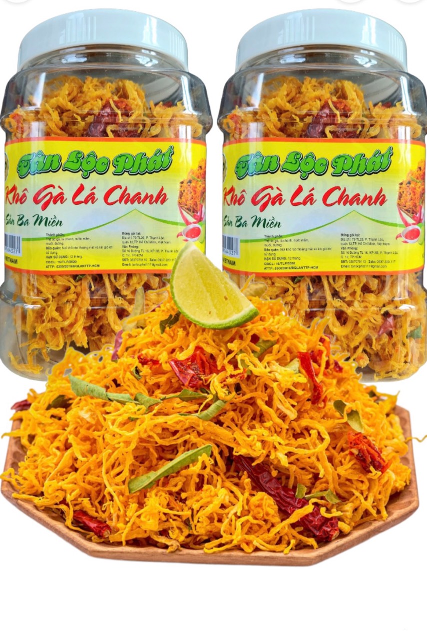 1KG KHÔ GÀ LÁ CHANH THƠM NGON ĐẬM VỊ
