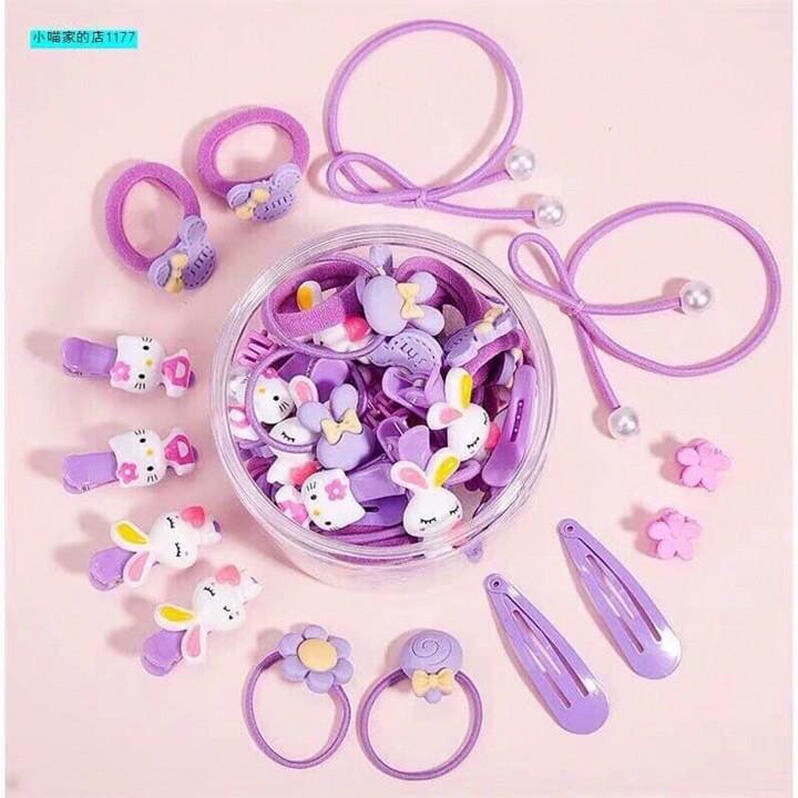 Hộp cột kẹp tóc nhiều chi tiết cho bé gái siêu dễ thương