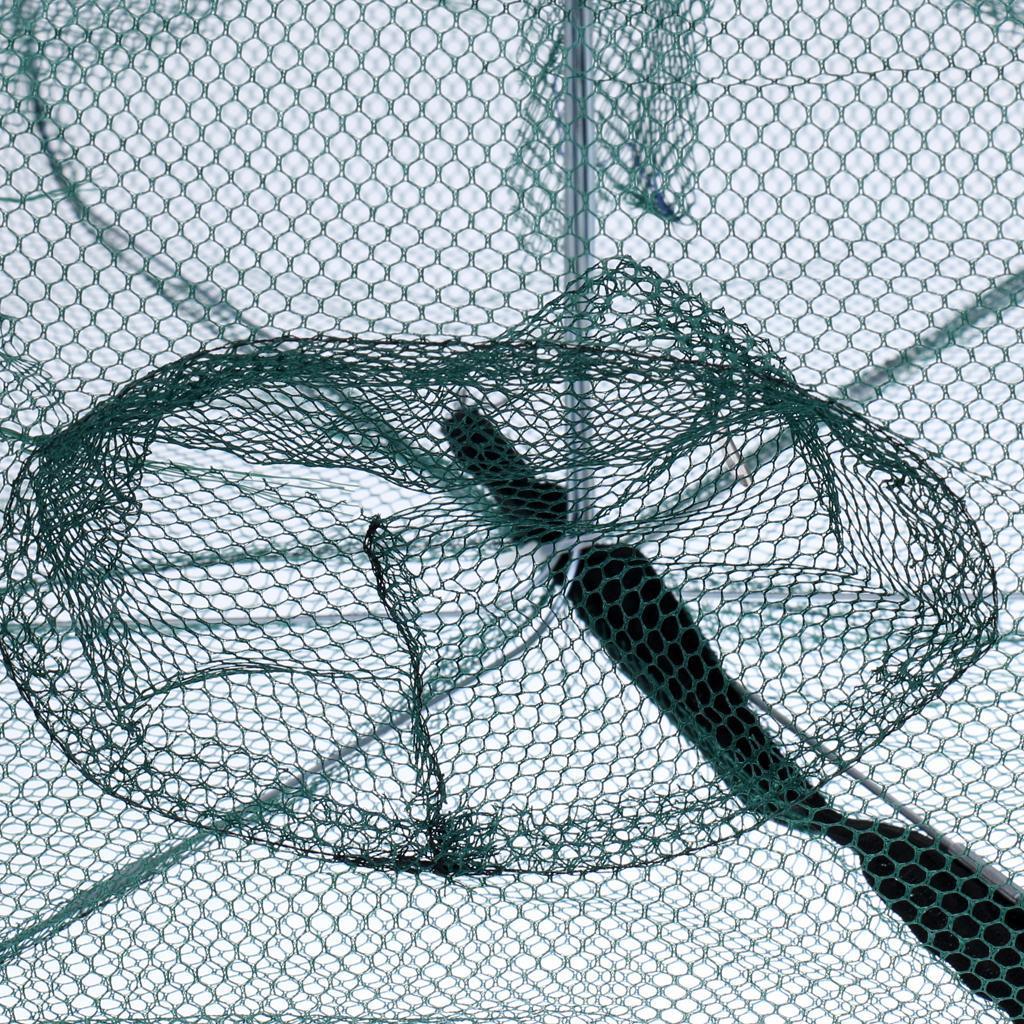 2 Foldable Fishing Net Trap Cast Dip Cage Fish Prawn Shrimp Net 6 Holes