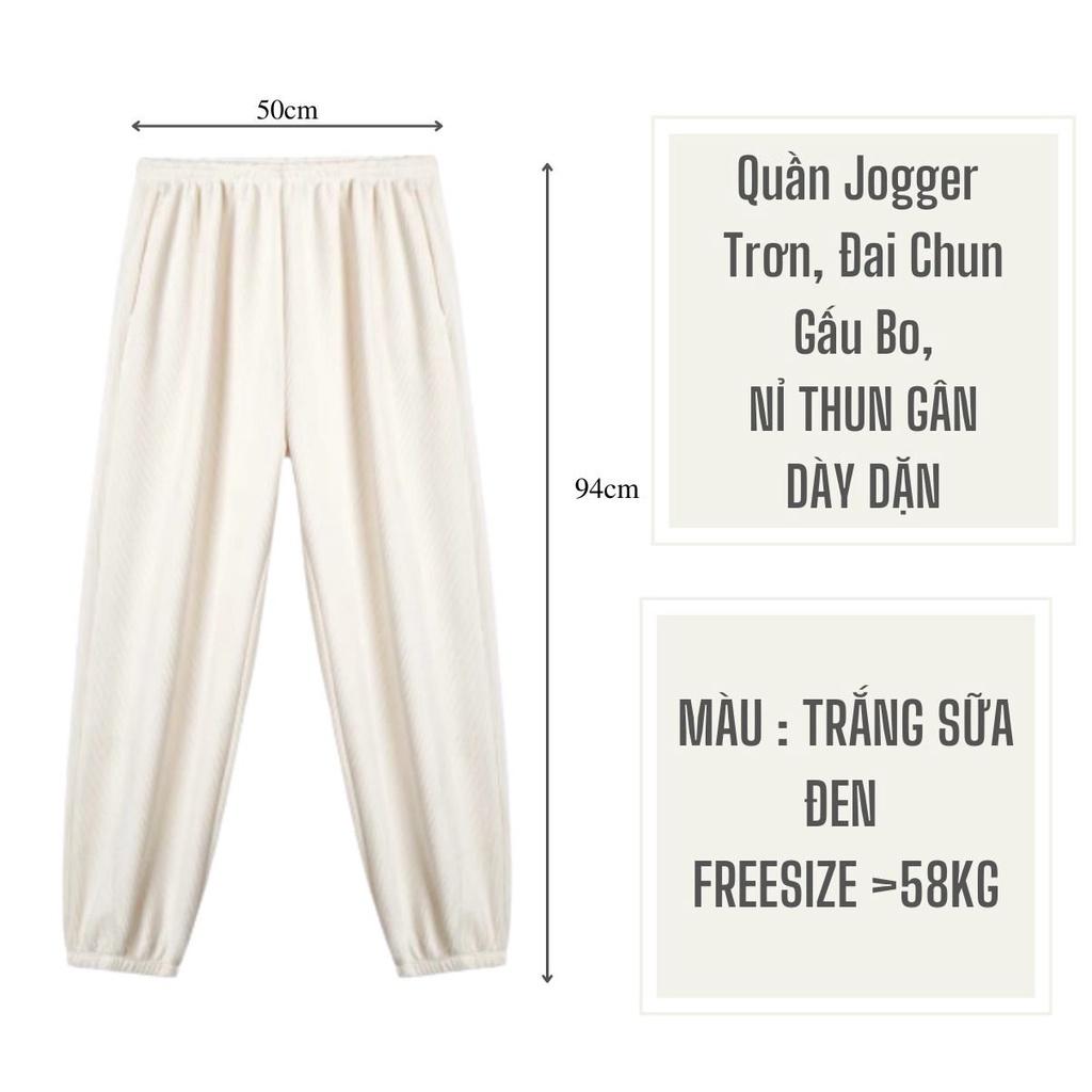 Quần Jogger Nam Nữ Form Ống Rộng Bo Gấu Vải Nỉ Thun Gân Mịn Mềm Mát Quần Thể Thao THUNDER UNISEX