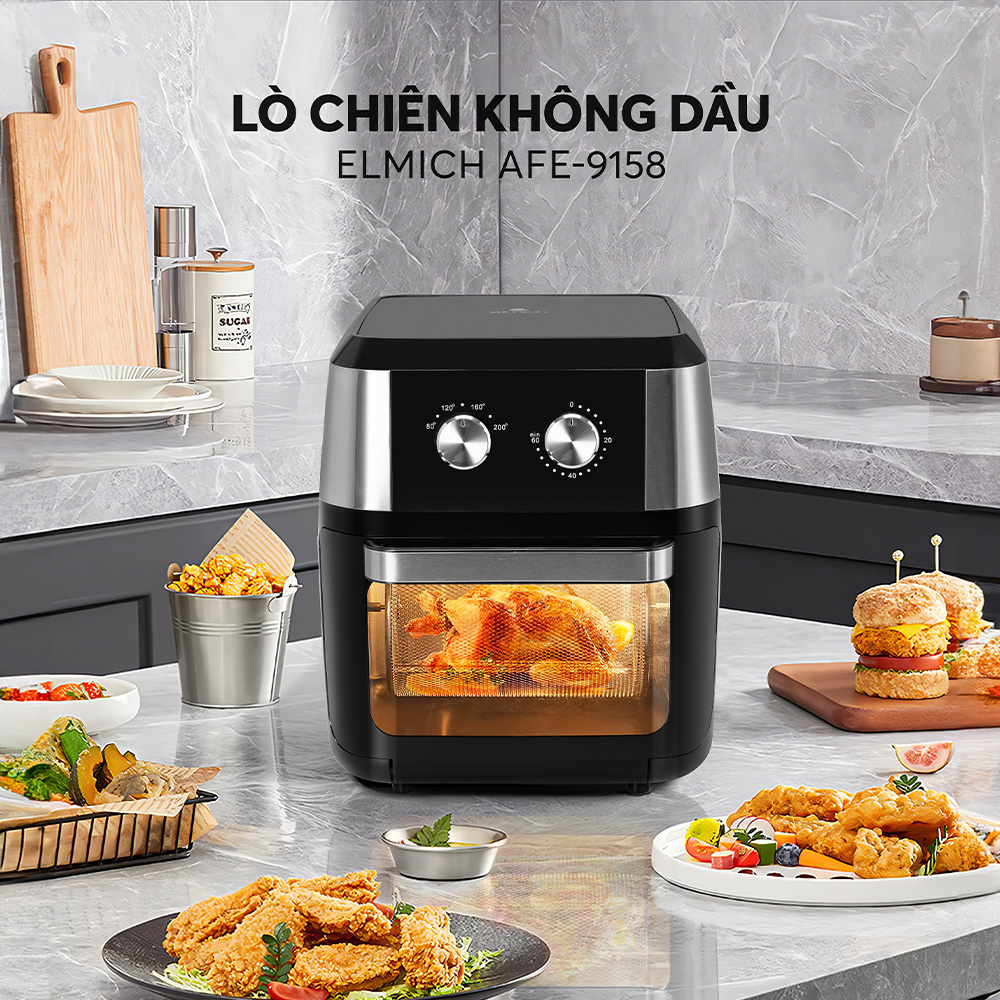Lò chiên không dầu Elmich AFE-9158 dung tích 12l HÀNG CHÍNH HÃNG