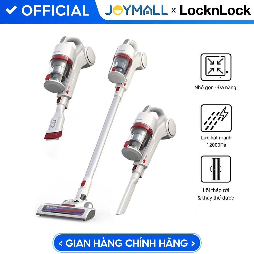 Máy Hút Bụi Không Dây Dùng Pin Sạc Lock&amp;Lock ENV116WHT (150W) - Hàng Chính Hãng