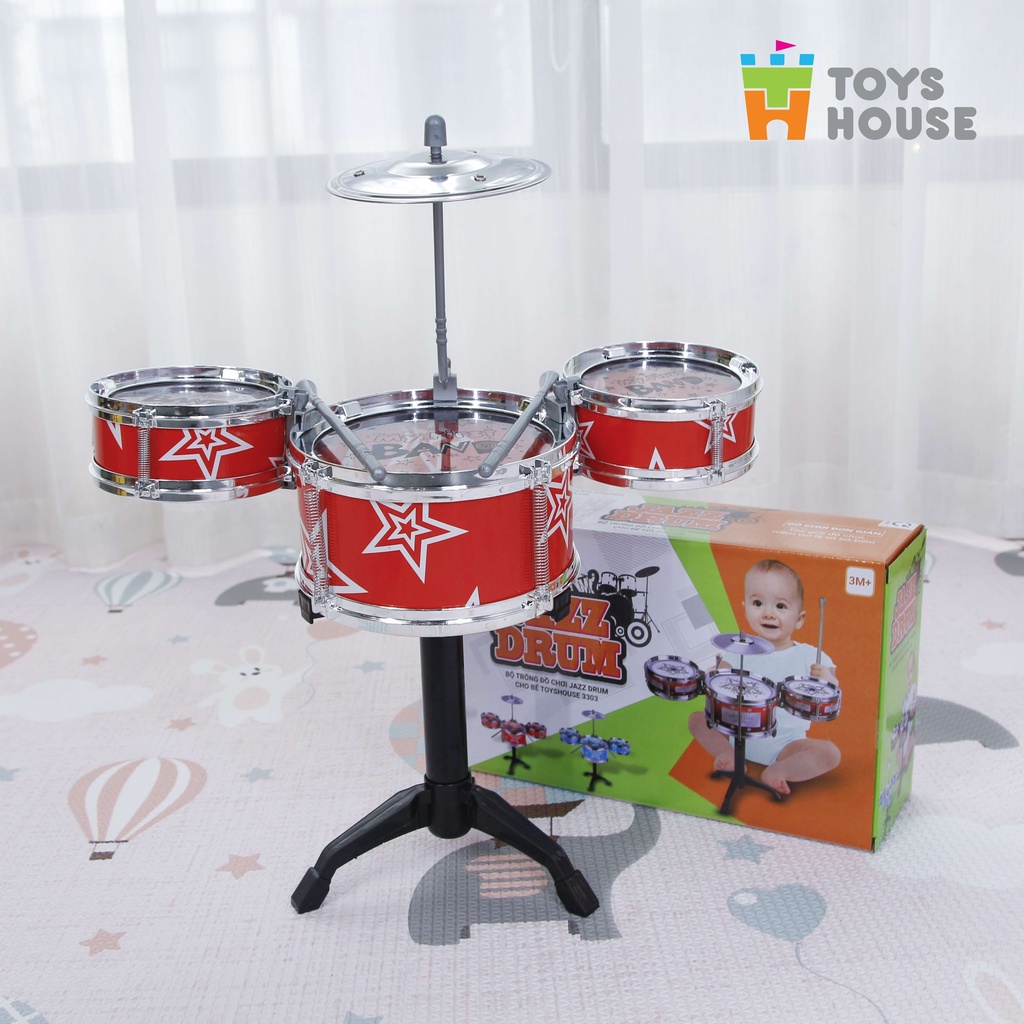 Đồ chơi trống cho bé Jazz Drum Toyshouse - Đồ chơi âm nhạc cho bé trai và bé gái chính hãng