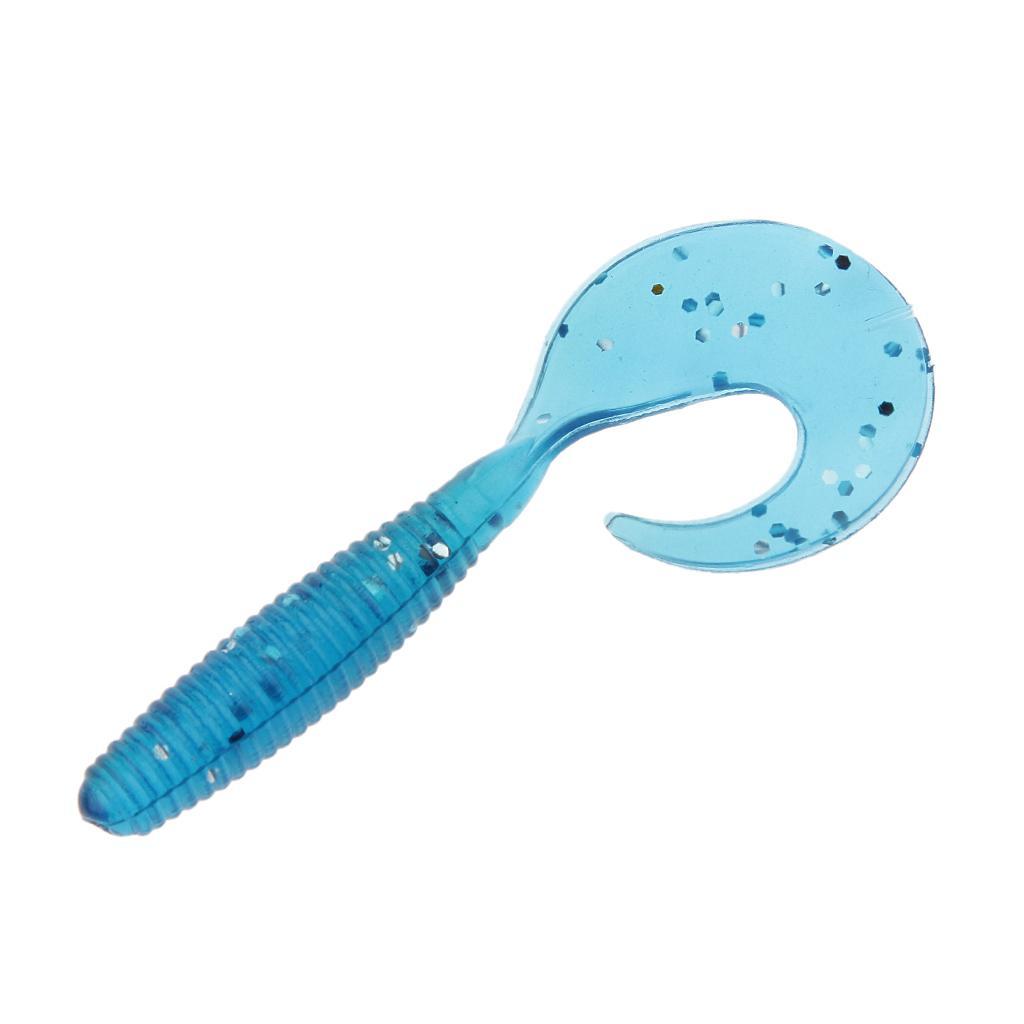 Set of 10m Grub Soft Worm Plastic Fishing Lure Micro Jig Head Tackle Baits