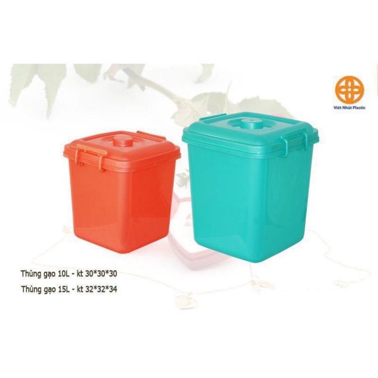 Thùng gạo Việt Nhật 10kg 15kg - Đồ dùng gia đình nhựa cao cấp an toàn