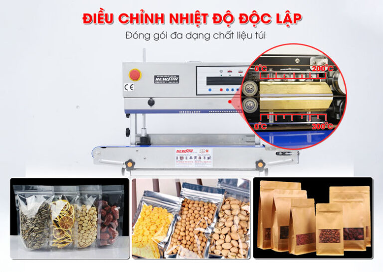 Máy hàn miệng túi Kunba SMT-150LW NEWSUN - Hàn nằm, hàn đứng, in date chìm - Hàng chính hãng