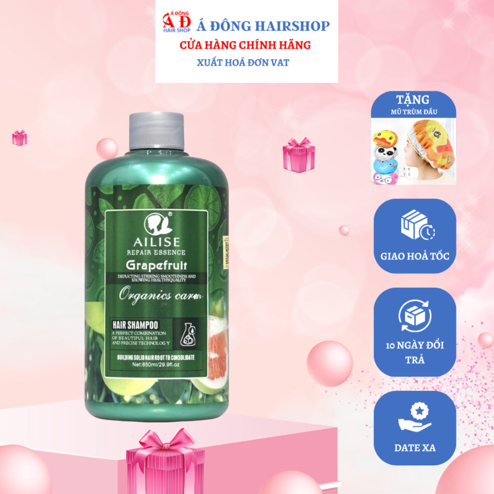 Bộ dầu gội xả hấp Ailise Grapefruit siêu mượt phục hồi kích thích mọc tóc - Bưởi lùn