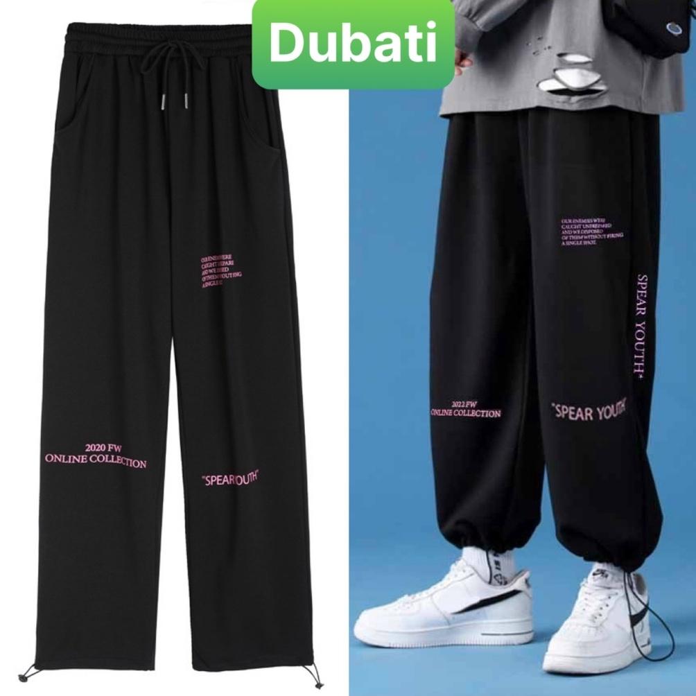 QUẦN JOGGER NAM NỮ UNISEX CHẤT NỈ DÀY DA CÁ ỐNG SUÔNG RỘNG THÊU CHỮ YOUTH RÚT DÂY TREND HÀN QUỐC VIP PRO - DUBATI FASHI