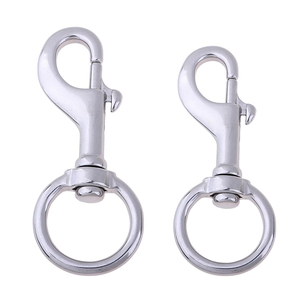2pcs Stainless Steel Single Hook Swivel Eye Snap Clip for Scuba Diving Pet