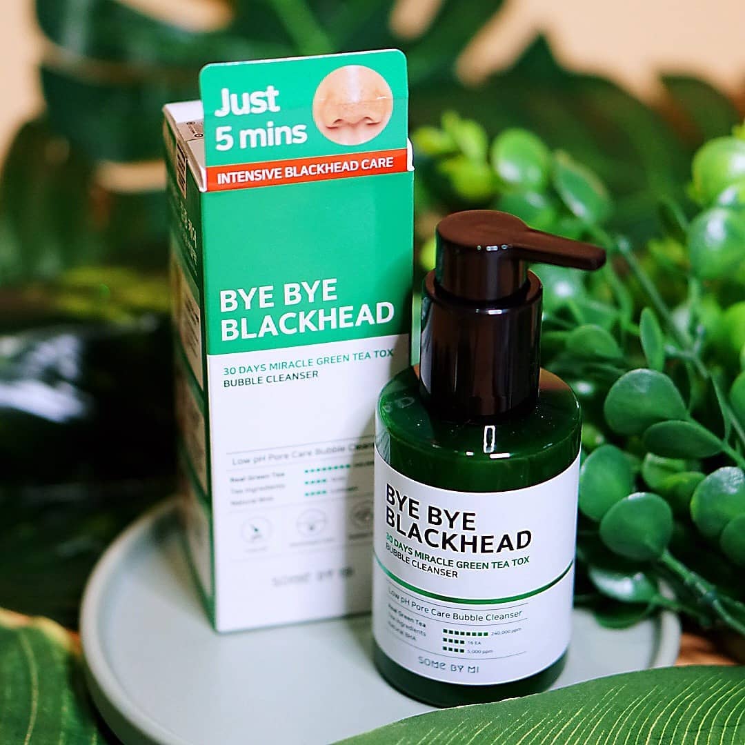 Sữa Rửa Mặt Sủi Bọt Loại Bỏ Mụn Đầu Đen Some By Mi Bye Bye Blackhead 30 Days Miracle Green Tea Tox Bubble Cleanser 120g