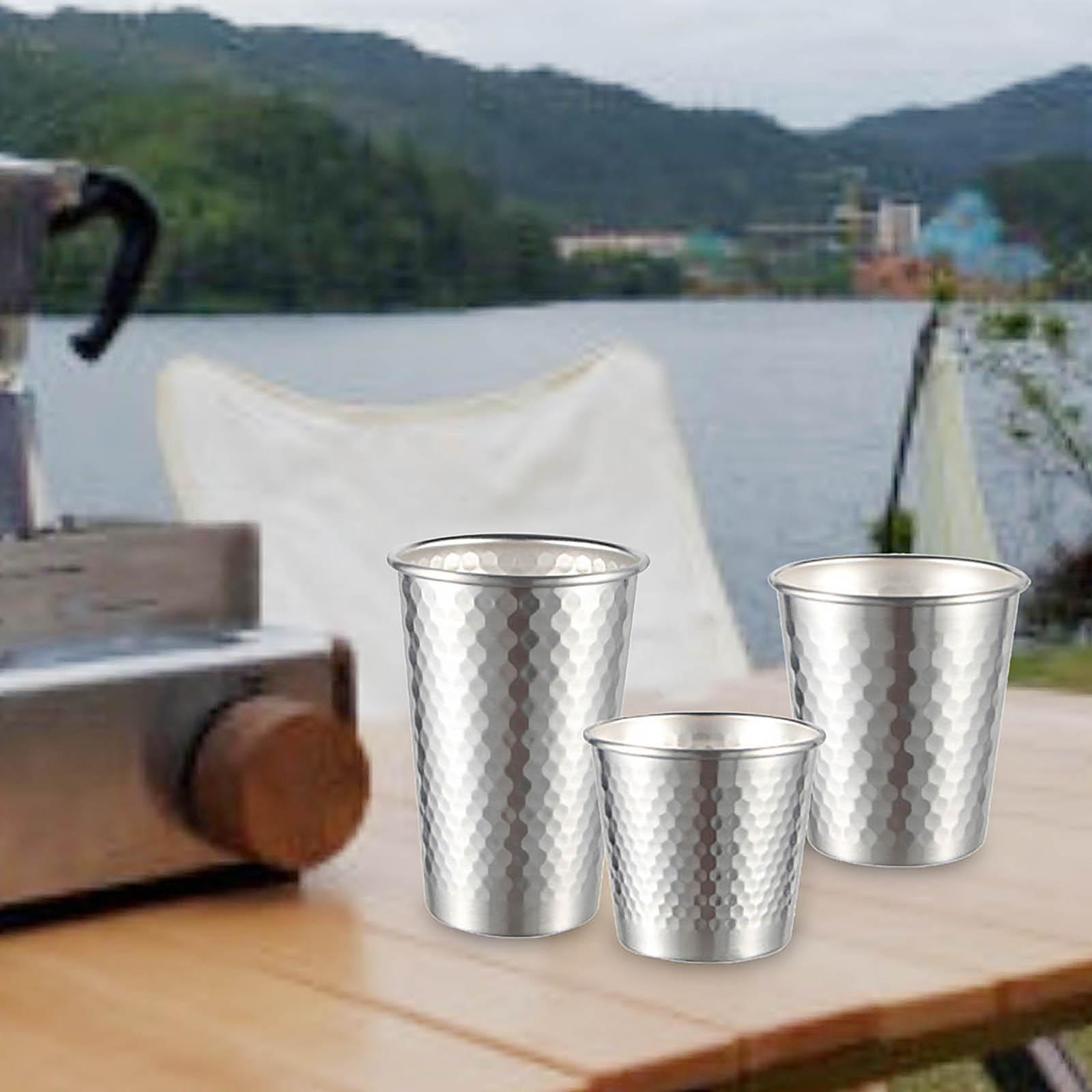 Tea Drink Cup Camping Cup Water Cup Mug 304Stainless Steel Drinkware Lightweight  Cup Beer Cup for Tea Camping Daily Use Office Hiking