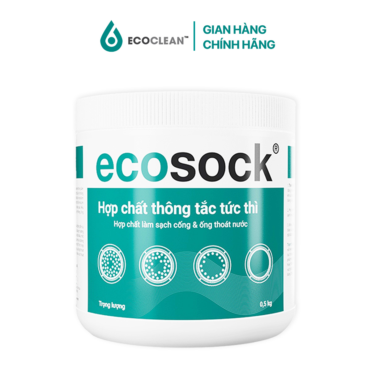 Bột Thông Tắc Cống, Đường Ống - EcoSock Hộp 0.5Kg - Hàng Chính Hãng Từ Mỹ