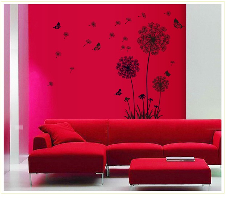 Decal dán tường Hoa bồ công anh đen AmyShop DH003 - 2 bộ