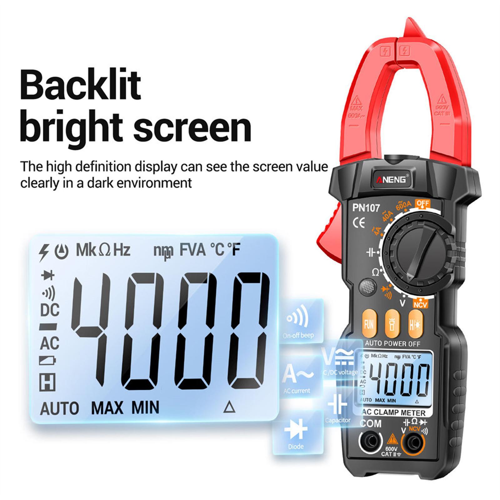 Digital Clamp Meter DC  Voltmeter Accurately 4000Counts  DC Voltage LCD  Tester Tool for Troubleshooting Vehicles