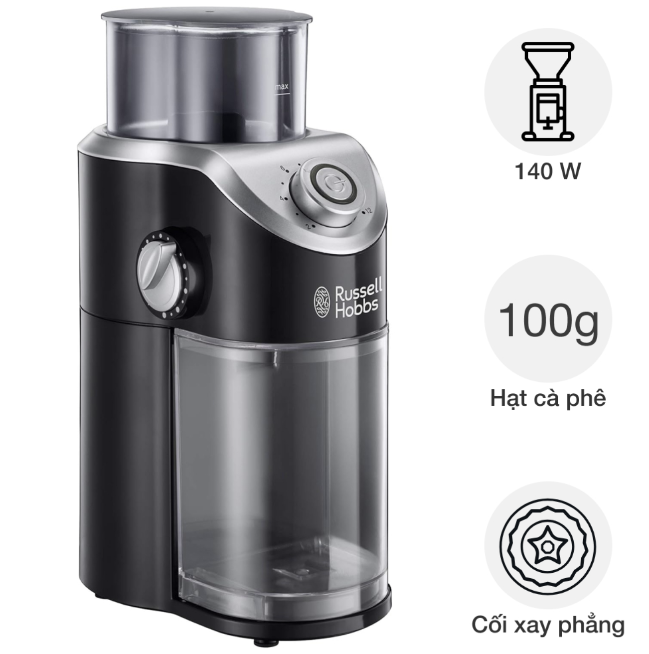 Máy xay cafe tự động Russell Hobbs 23120-56 Classics - Hàng Chính Hãng Nhập Khẩu Từ Đức và EU
