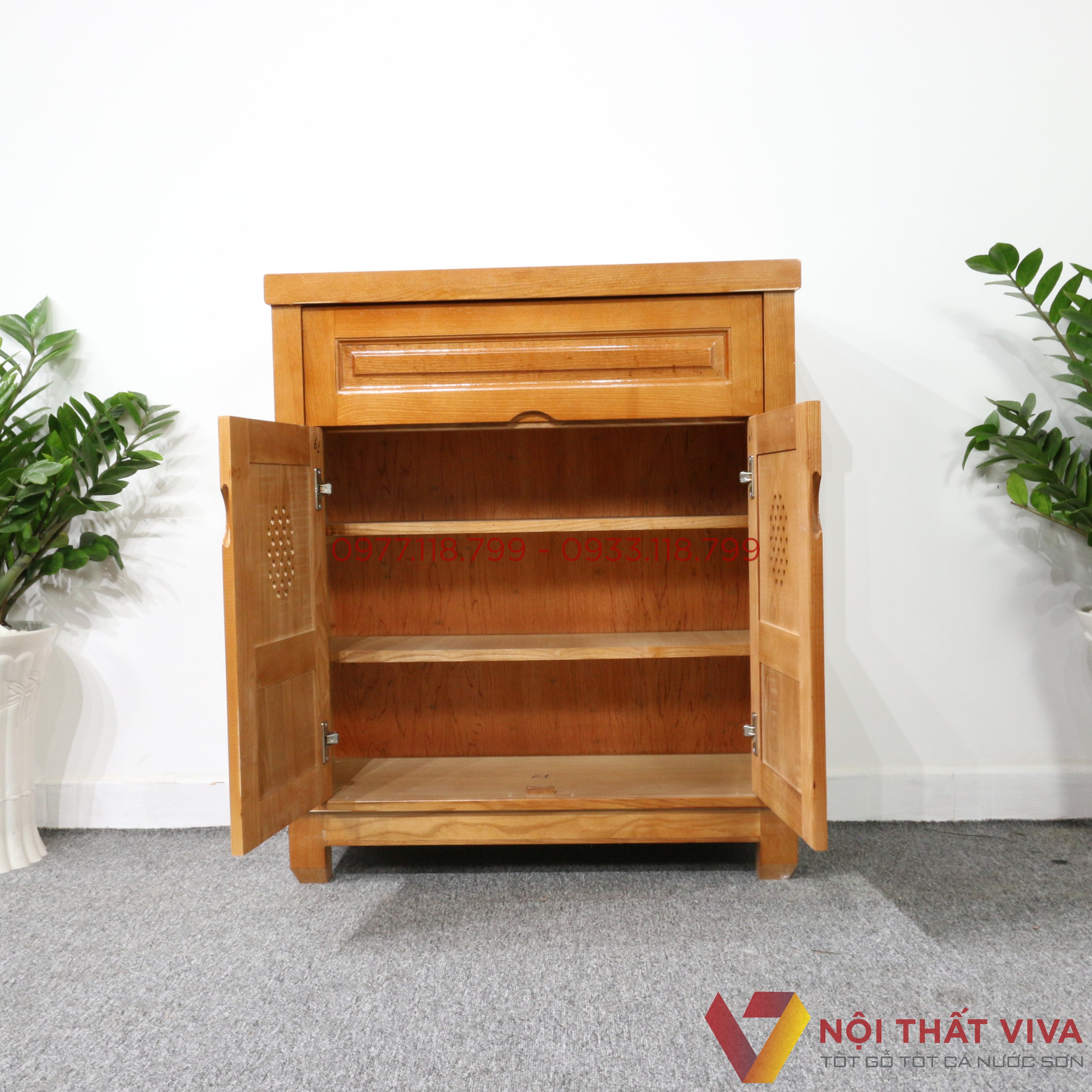 Tủ Giày Dép Gỗ Sồi 2 Cánh Đẹp Giá Rẻ
