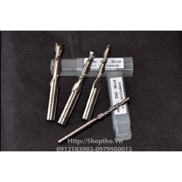 Mũi phay xoắn Spiral 8*45-100 Colet 12.7mm