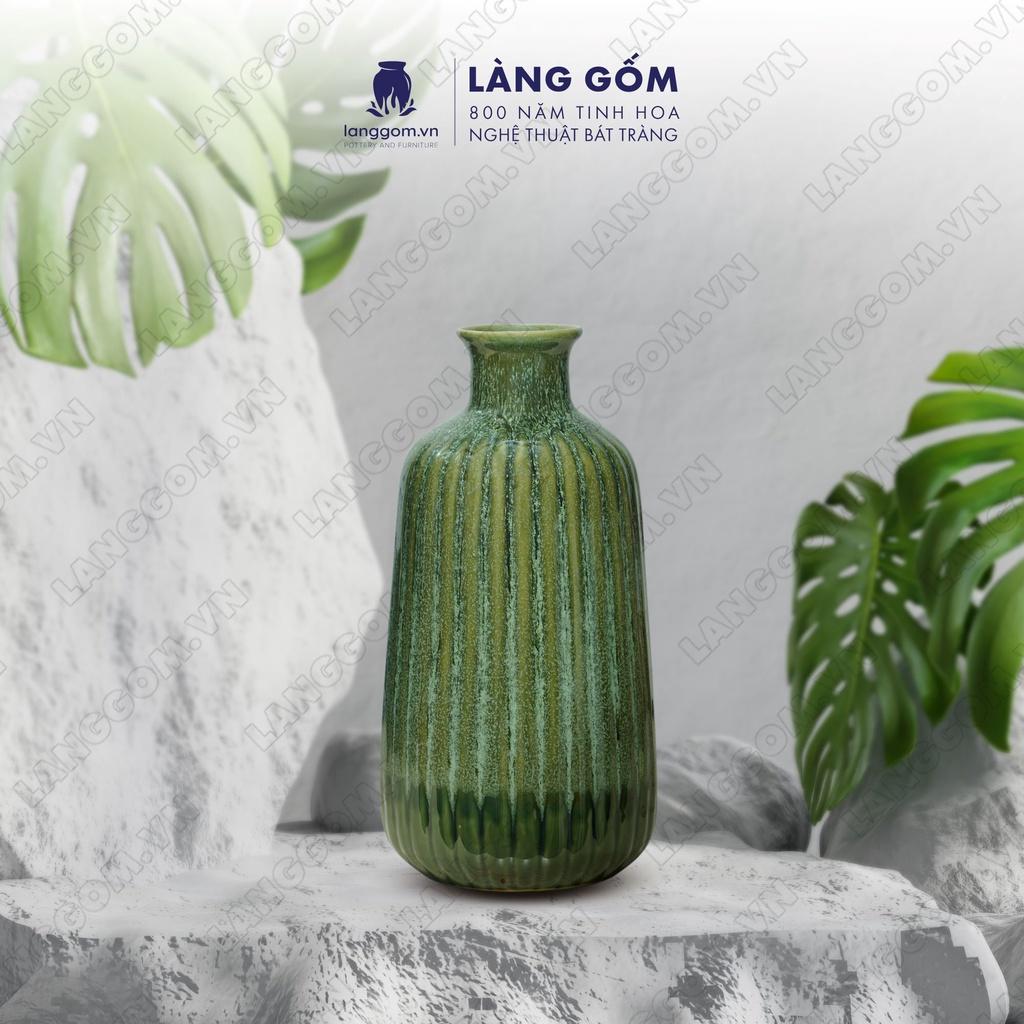 Bình hoa, lọ hoa Gốm sứ Bát Tràng cao cấp lá dứa dùng làm quà tặng, trang trí - Làng Gốm Bát Tràng