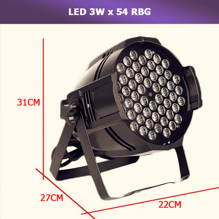 Đèn led sân khấu vũ trường Flat Par Light 54 Led 3w Full màu cảm ứng âm thanh