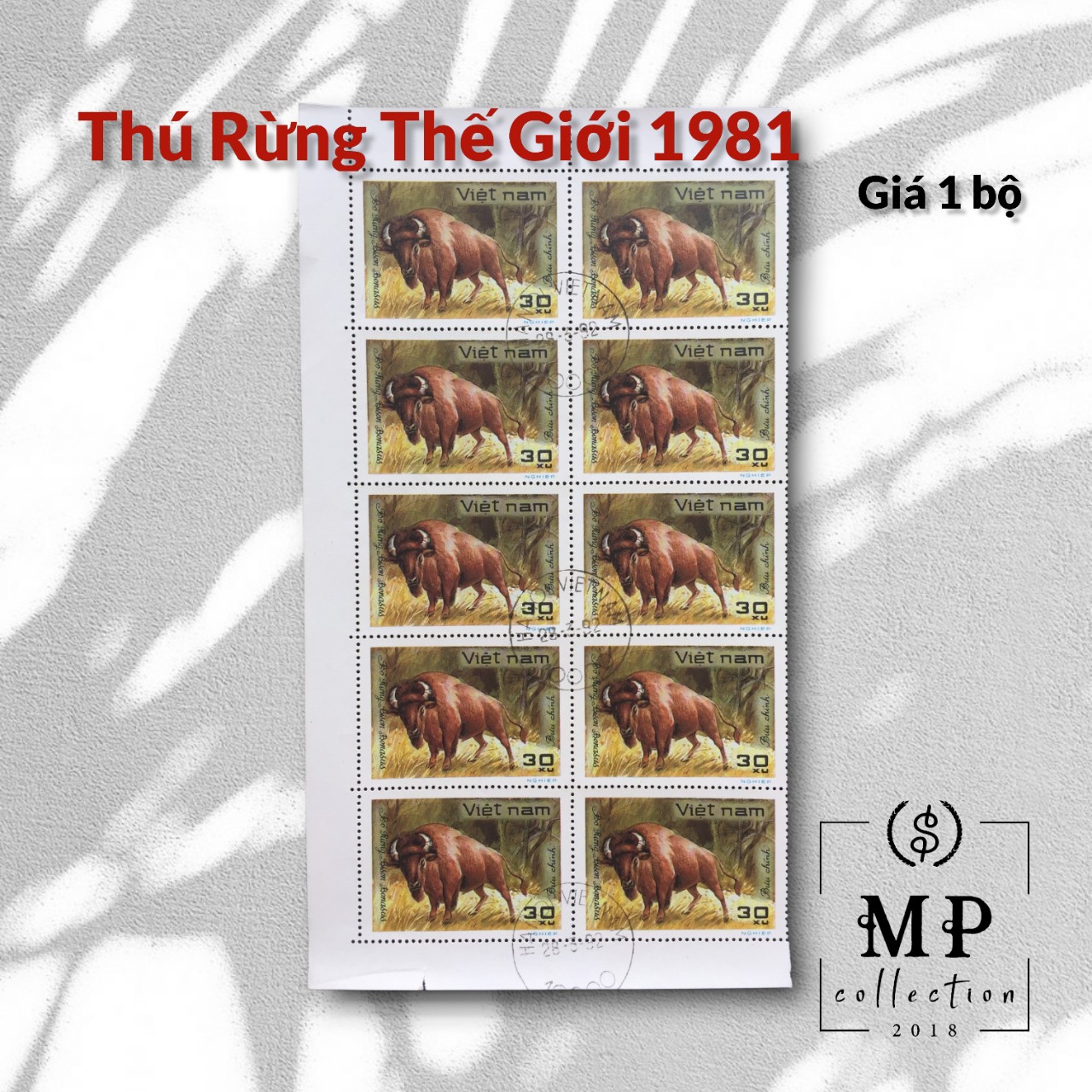 Tem sưu tầm CTO Việt Nam Thú rừng thế giới 1981 .